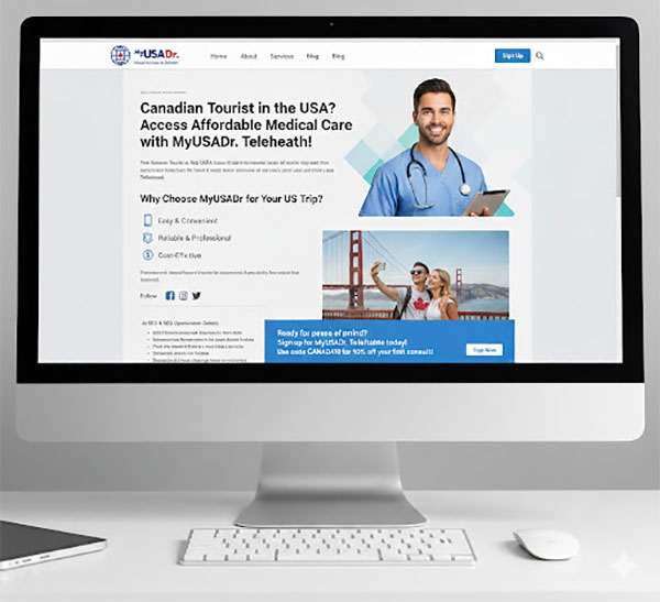 Canadian Tourist in the USA? Access Affordable Medical Care with MyUSADr. Telehealth!